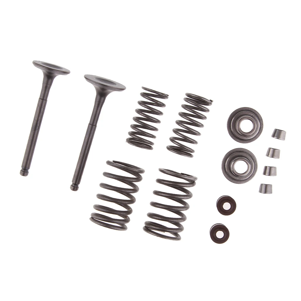 Intake &amp Exhaust Valves Set with Valve Spring Assembly Kit for GY6 100cc Engine Chinese Scooter Moped Go Kart |