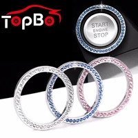 car one click start button decoration bling ring automobiles start switch button decorative diamond rhinestone ring circle acces