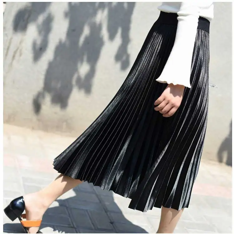 

Zoulv 2021 Fashion Design Women Skirts Female Long Skirts Faldas Saia Midi High Waist Women Long Skirt White Pleated Skirts