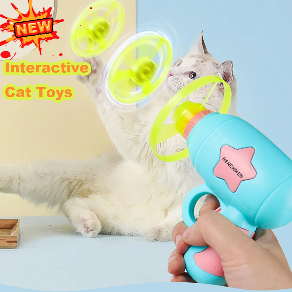 

Interactive Cat Toys Funny Flying Disc Cat Training Toy Pet Playing Toys Pet Light Supplies Products Toy for Cats Kitten Kitty