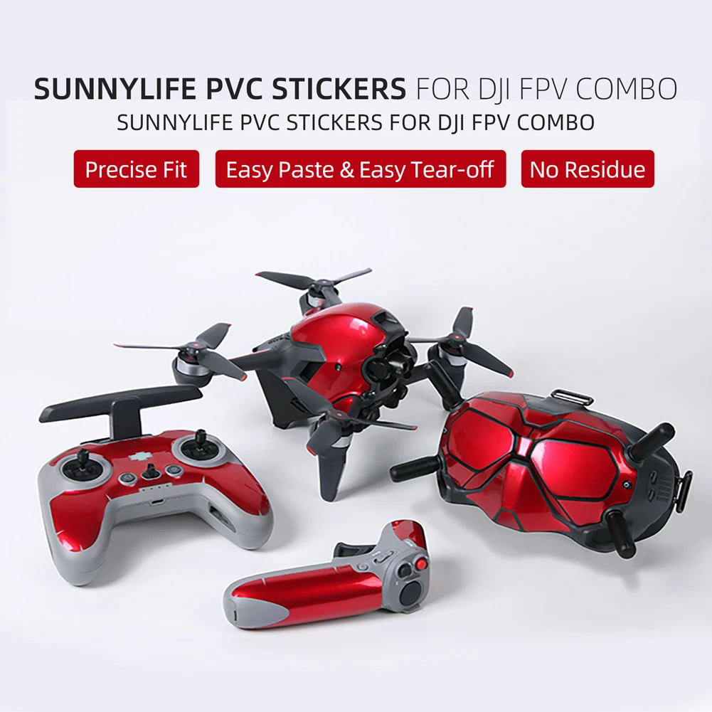 

Drone Casing Body Protective Stickers Film Skin Cover Waterproof PVC Sticker Replaceable for DJI FPV Combo Camera Drone Decals