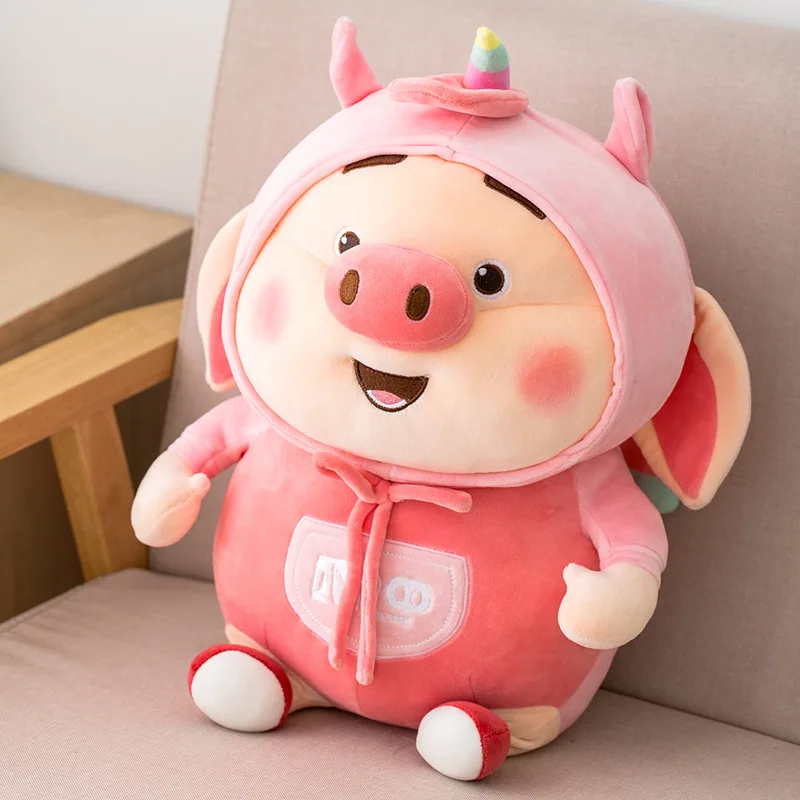 

Kawaii Pig Stuffe Plush Doll Cosplay Dinosaur&Unicorn&Cow Toy Baby Soft Animal Pig Pillow Children Girl Birthday Christmas Gift