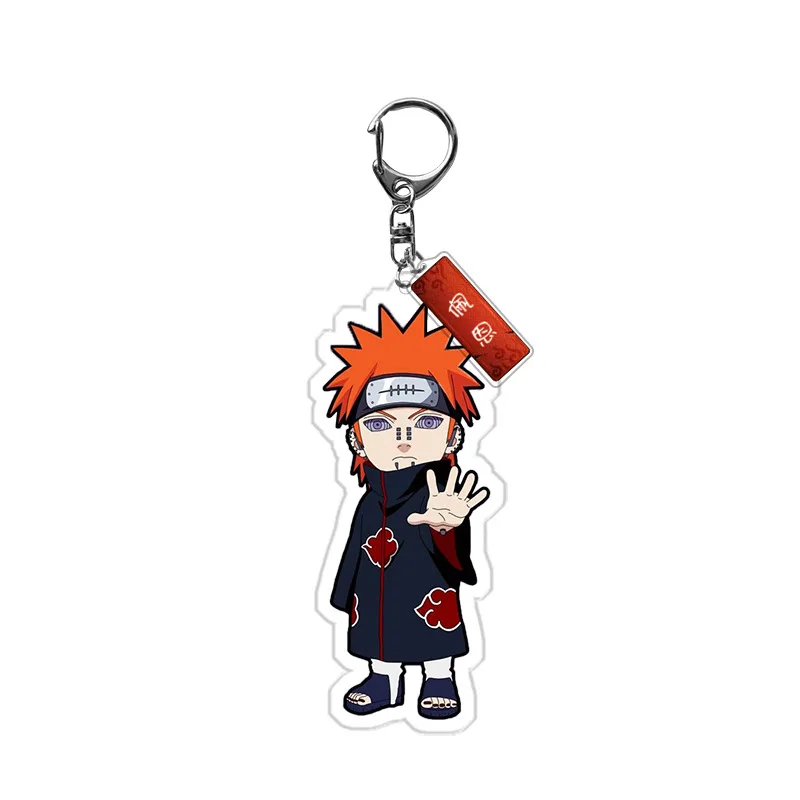 

Fashion Naruto Keychain Cosplay Props Acrylic Akatsuki Pain Uchiha Itachi Uchiha Madara Key Chain Keyring