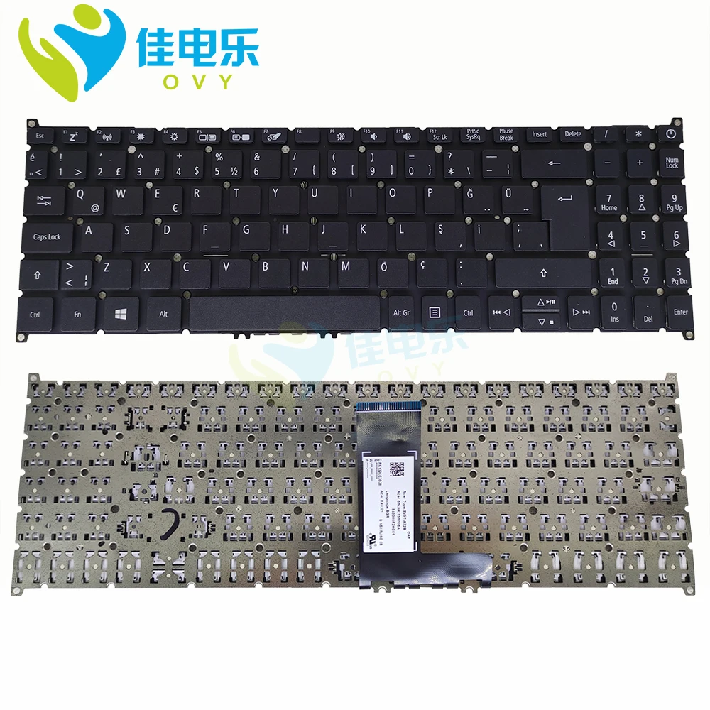 

OVY TR Replacement keyboard for ACER swift 3 SF315-52 SF315-54 SF315-54G Turkey black notebook keyboard Original New NKI15170BR