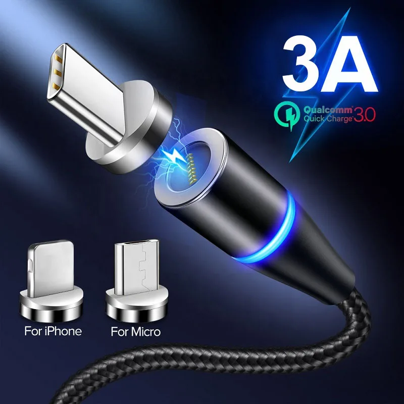 3A Quick charge Micro USB кабель для Samsung Galaxy S7 S8 S6 Магнитный зарядки мобильный телефон