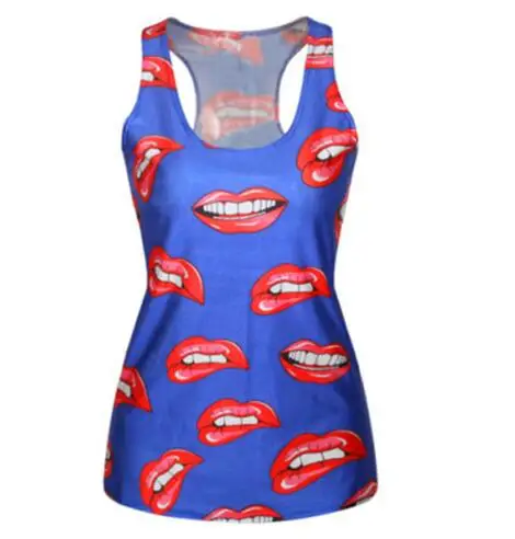 Женский сексуальный жилет в стиле Харадзюку летний топ майка с 3D принтом виде
