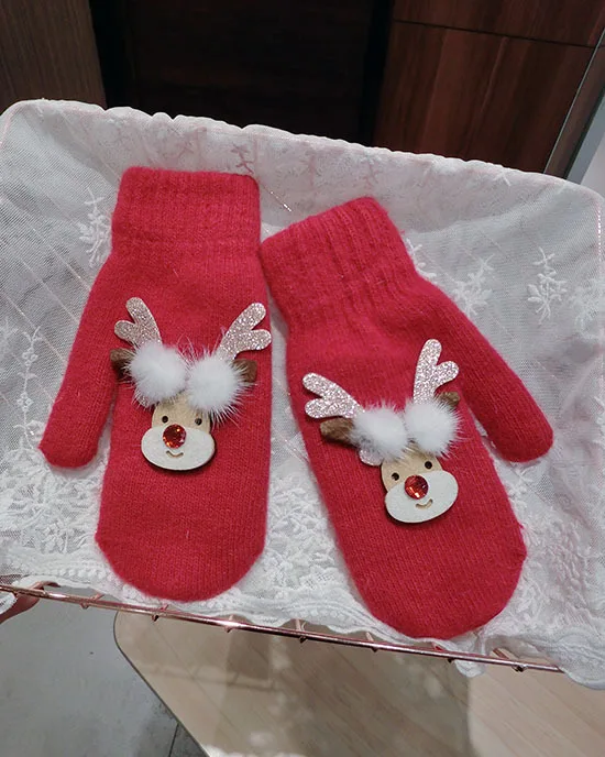 SP &amp CITY рождественские женские зимние перчатки с лосем Мультяшные мерцающие