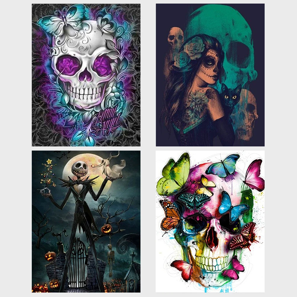 

Алмазная 5D Вышивка «цветок, череп»