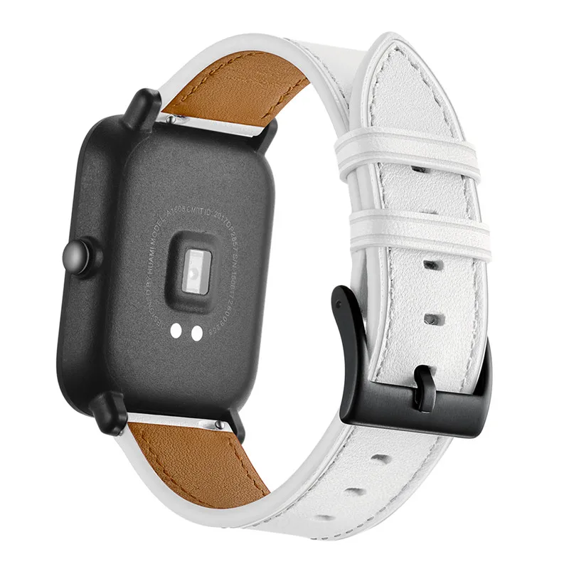 Кожаный ремешок для Xiaomi Huami Amazfit ремешок Bip спортивные умные часы с металлической пряжкой AMAZFIT GTS/GTR 42 мм браслет ремень