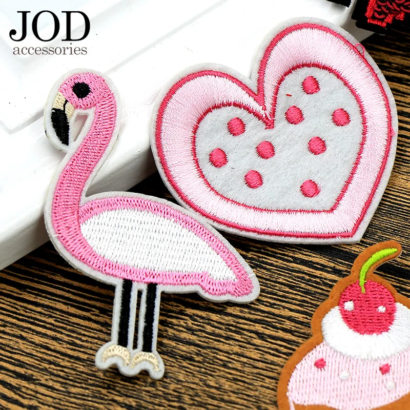 Нашивка для торта с розовым сердцем нашивки в полоску одежды вышитые девочек