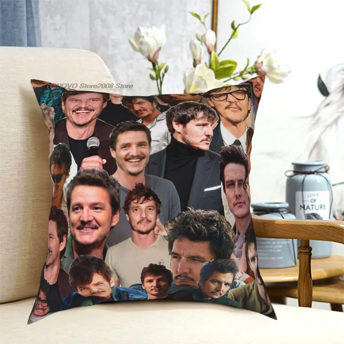 

Pedro Pascal Foto Collage Platz Kissen Polyester Muster Zipper Decor Kissen Fall Hause Kissen Abdeckung Großhandel 18"