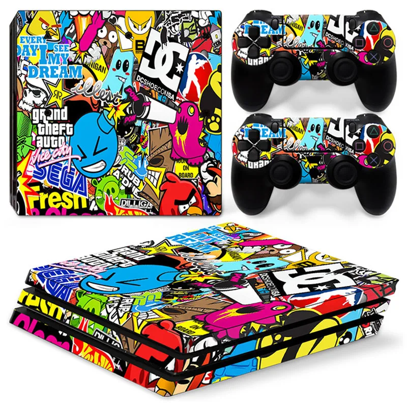 Виниловая наклейка на заказ для консоли PS4 Pro + 2 контроллера Sony Playstation 4 Защитная