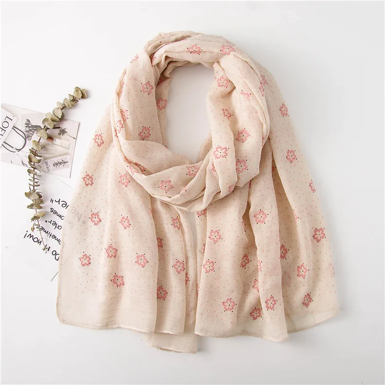

2020 Luxury Brand Scarf Women Spring Summer New Cotton Linen Travel Sunscreen Shawl silk scarves poncho chiffon hijab pashmina