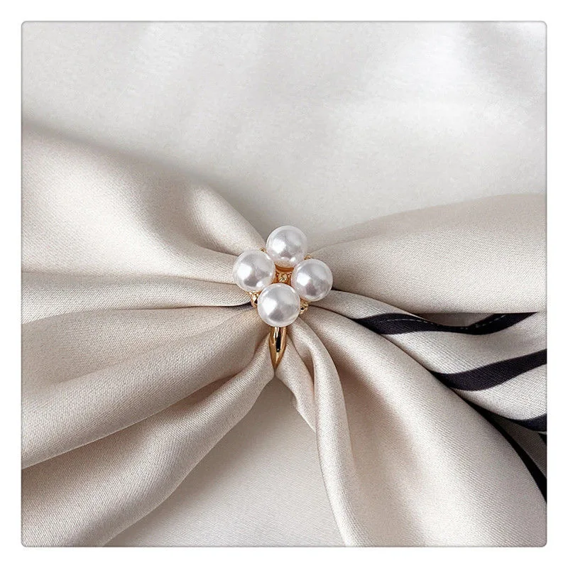 Free Shipping 1PCS Three-ring scarves buckle accessories square scarf shawl clothes corner pearl knotted | Украшения и аксессуары