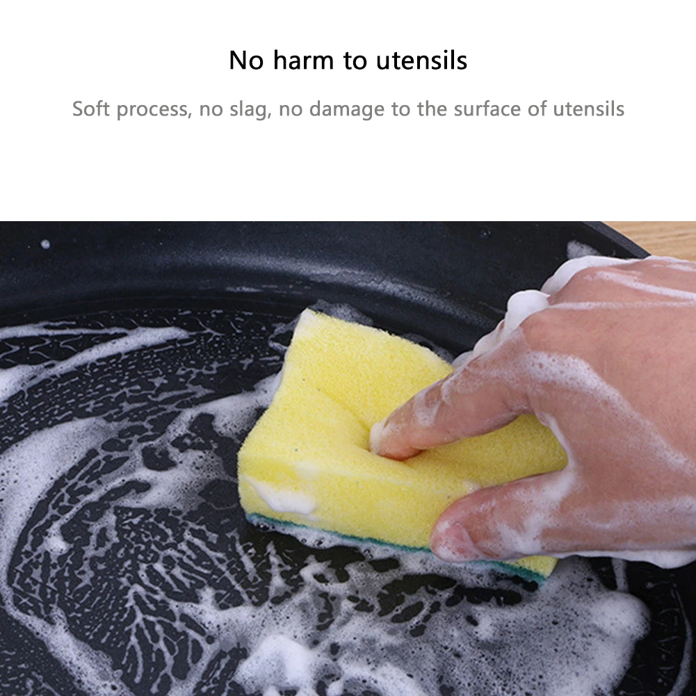 

10/20/40 10x7x3cm Kitchen Dishwashing Sponge Wood Pulp Cleaning Scrub Sponge Pot Pan Dish Scouring Pad Kitchen Cleaning Cloth