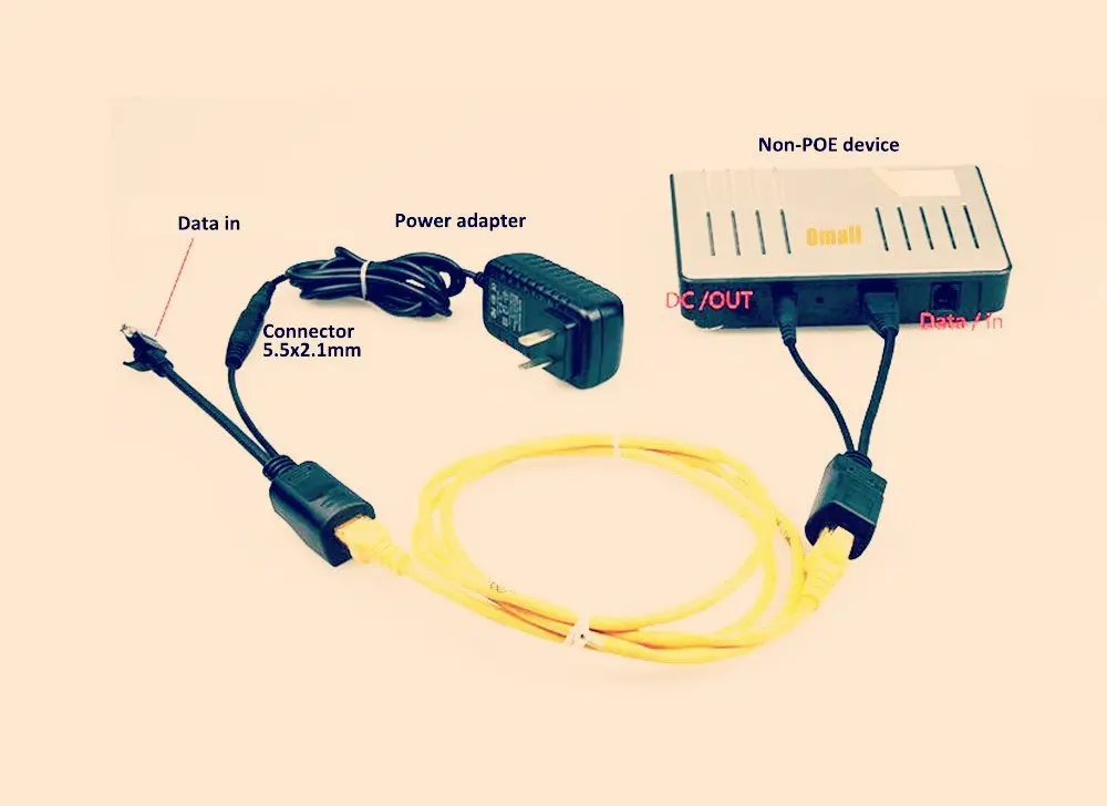 

2PCS/Set Passive PoE Injector And Splitter Kit With 5.5x2.1 Mm DC Power Adaptor Connector 12V-48V For IP Camera