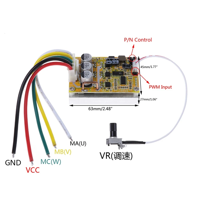 Горячая 3C-5-36V 350W Bldc трехфазный Dc бесщеточный без датчика Холла Бесщеточный мотор