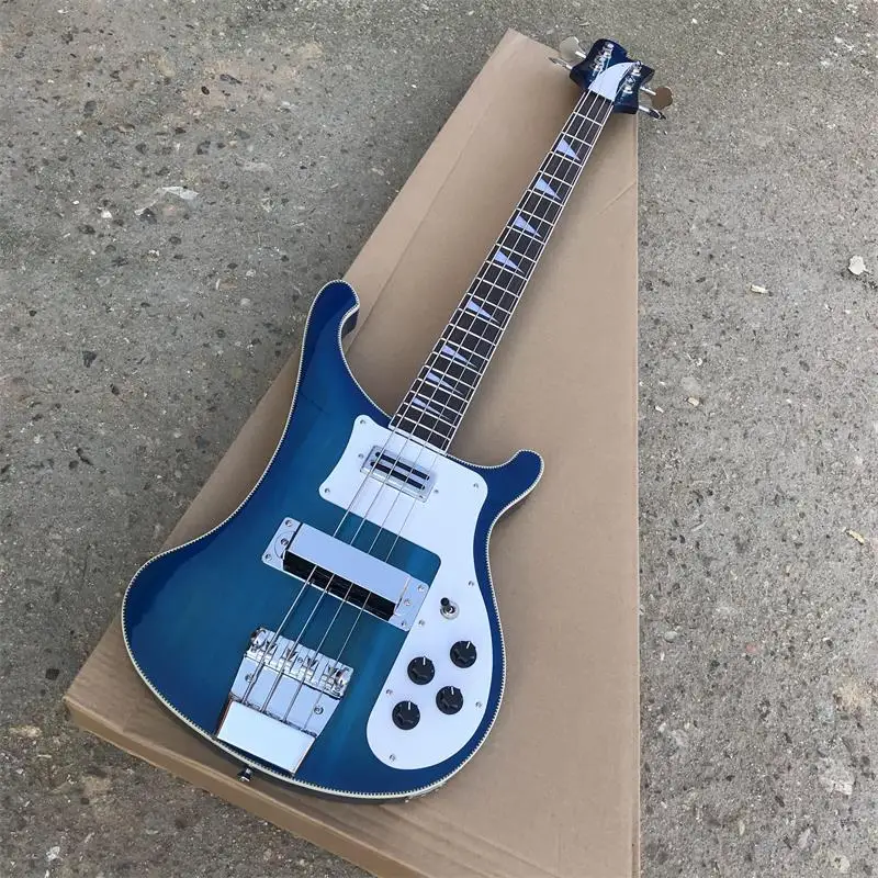 Rick 4003 modelo Ricken 4 cuerdas cuerpo de Ceniza con cuello a través bajo eléctrico guitarra Океанский bluecolor Envio