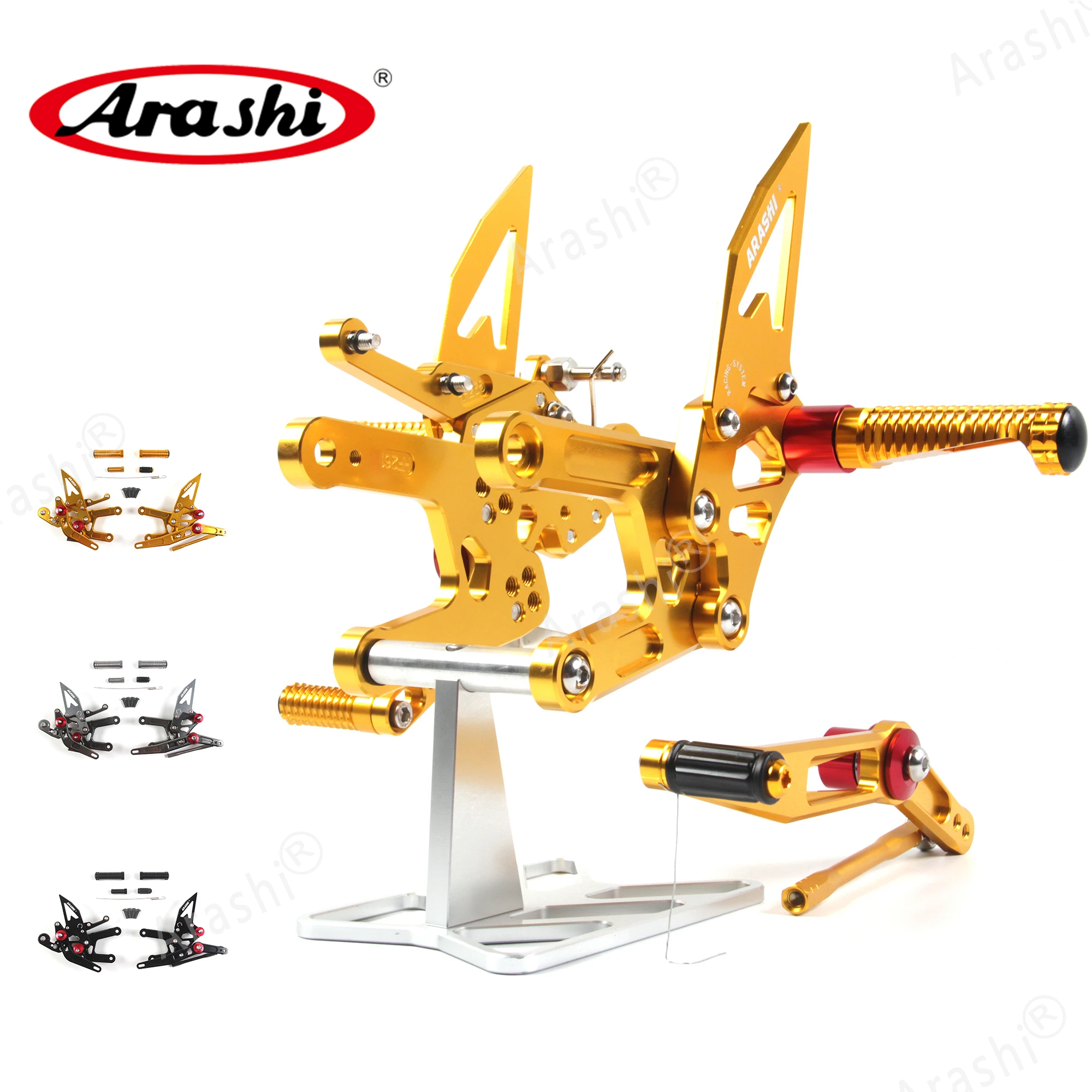 Arashi YZF R6 CNC регулируемая подножка для YAMAHA R6 Rider Rearset подножки аксессуары для мотоциклов 17