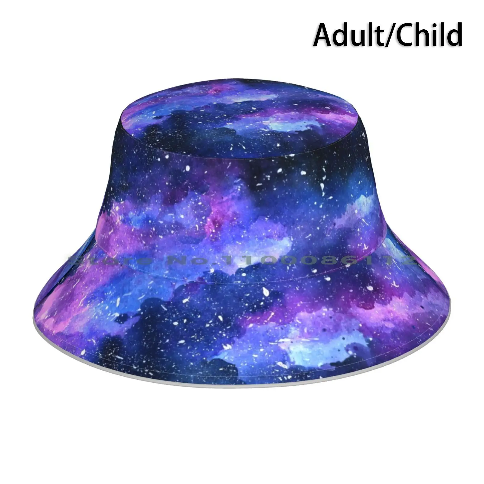 

Galaxy Bucket Hat Sun Cap Galaxy Space Stars Universe Explore Travel Night Night Sky Trip Purple Blue Black Adventure Nature