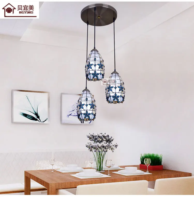 

Tiffany Mediterranean style natural shell Pendant Lights lustres night light led lamp floor bar home lighting Free shipping