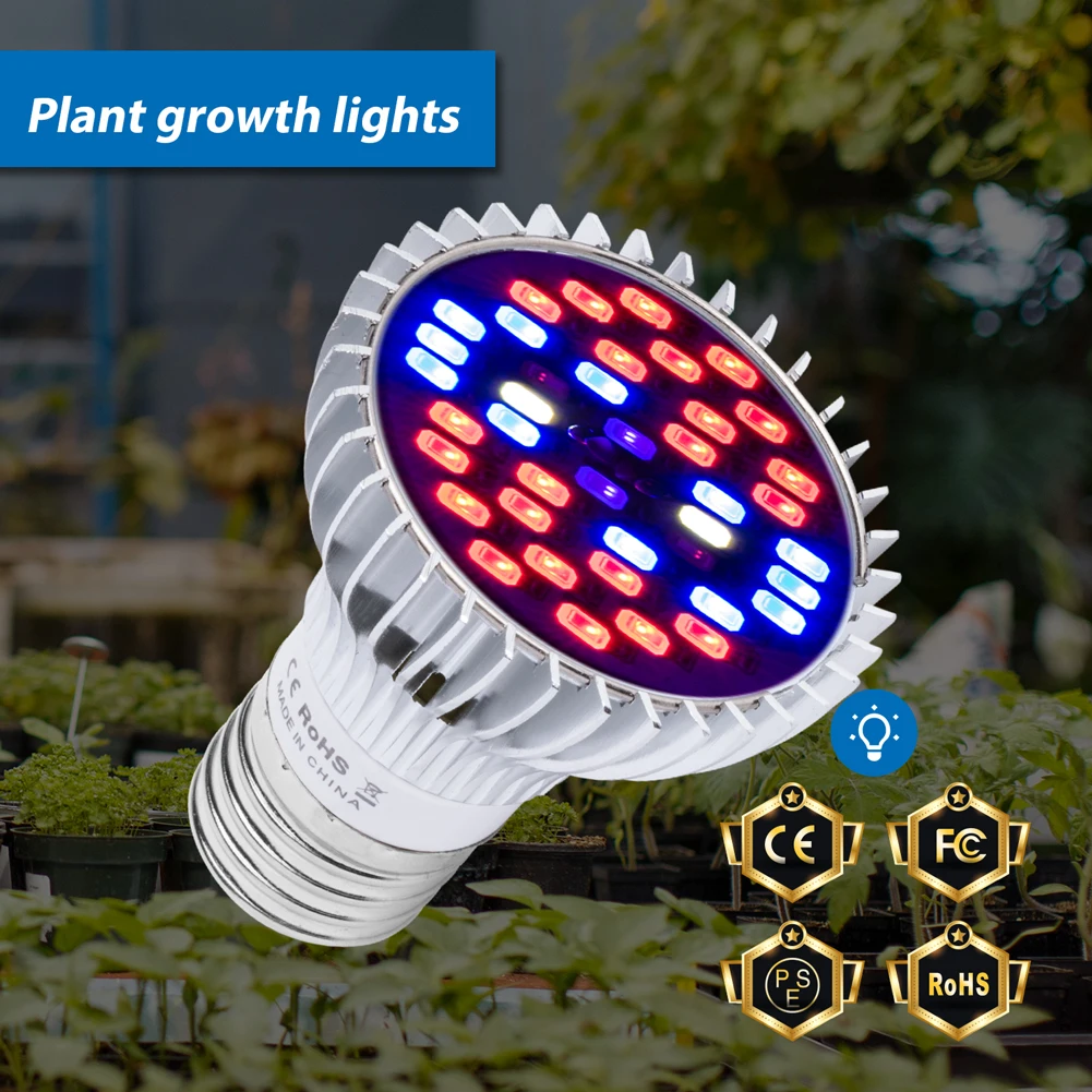 

E27 Grow Lights LED Lamp Phyto lamp 220V Full Spectrum LED Plant Lampara Fitolampy 30W 50W 80W Bulb Hydroponics LED Plants Seeds