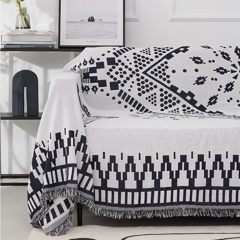 

Geometric Knitted Blanket Bohemian Printed Sofa Bed Cover Plaids Bedding Tapestry Bedspread Travel Office Thick Sofa Towel