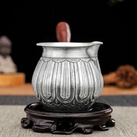 pure silver justice cup 999 silver hand engraved retro chinese tea ceremony home silver side tea divider