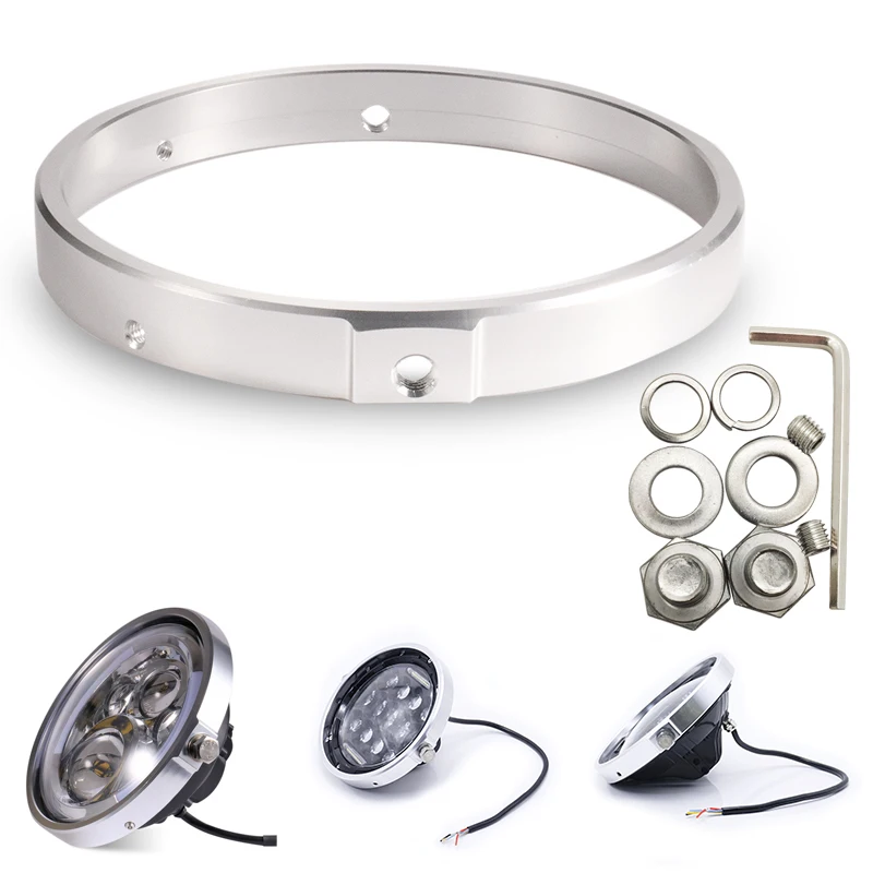 Черный хром 5 75 в 7 алюминиевый круглый корпус фары налобный фонарь отделка кольцо