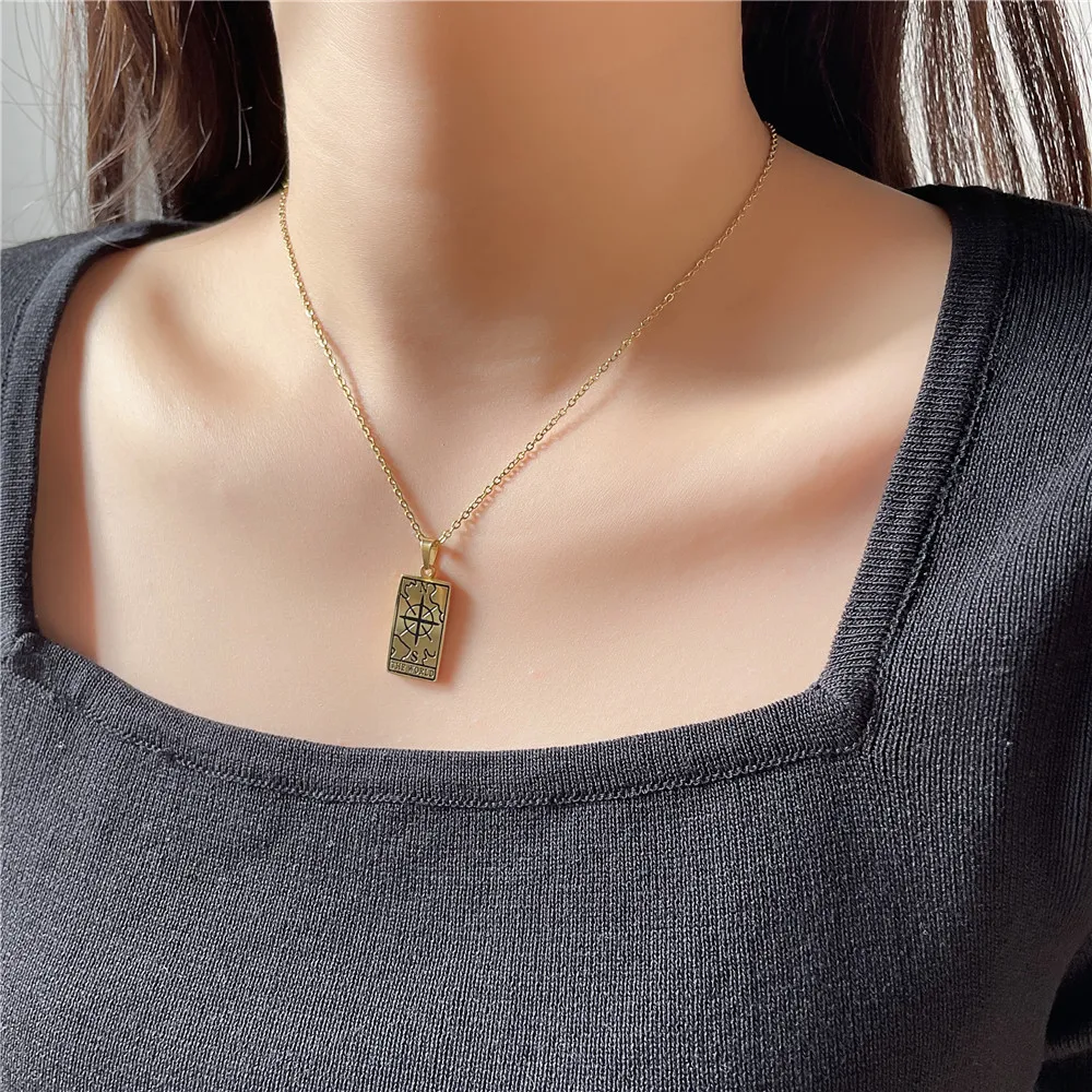 Женское Ожерелье ZHUMA с подвеской в виде карты Таро новинка 2021 нишевое