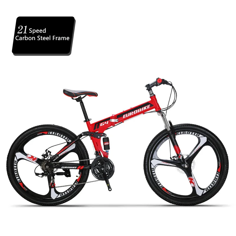 21 Speed B RED Горный велосипед из углеродистой стали складная рама мягкая-хвост 26 дюймов колеса велосипеда дисковые тормоза 21 27 скорость спорт Bicicleta - Цвет: 21 Speed B RED