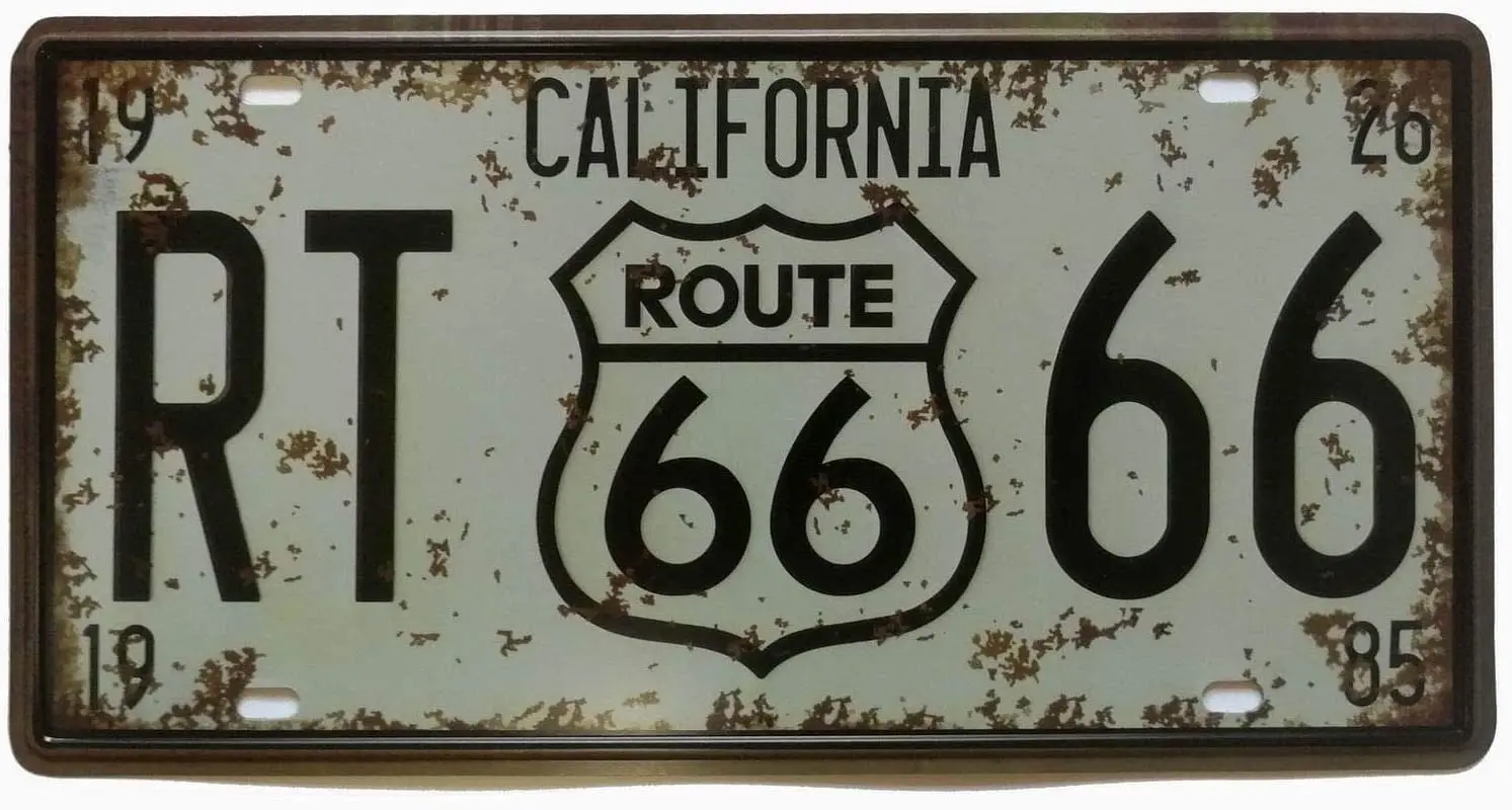 

Wall Decor Metal Signs California RT Route 66 United States,Retro Vintage Auto License Plate Embossed Tag Size Home Pub Bar 6 X