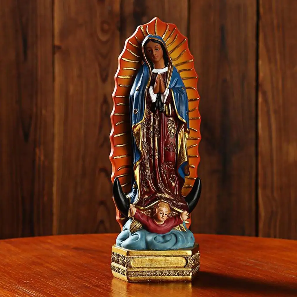 

Beautiful Our Lady Of Guadalupe Virgin Mary Statue Resin Figurine Home Decoration Xmas Display Ornament Decoracion Salon Casa