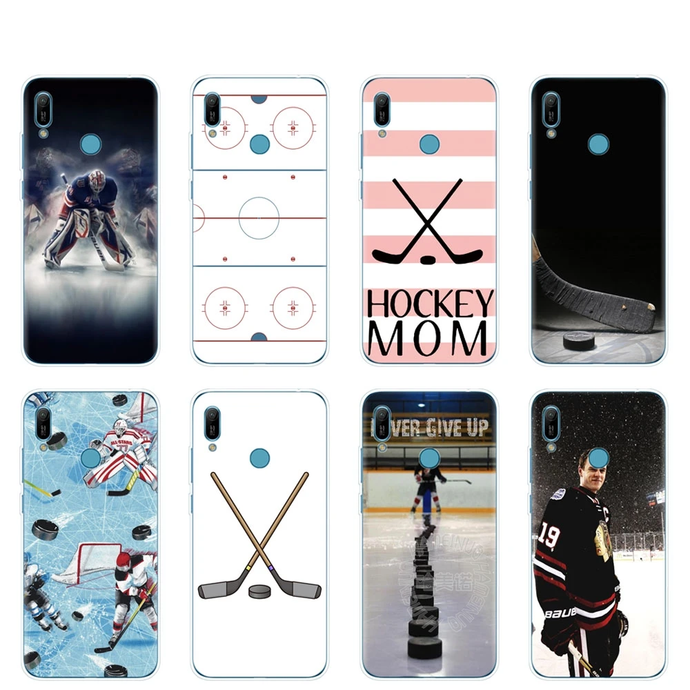 

silicon phone cover case for huawei Y5 Y6 Y7 Y9 PRO PRIME 2019 honor 8s 8a 20 LITE PRO 10i view 20 V20 ice Hockey Rink sport Mom