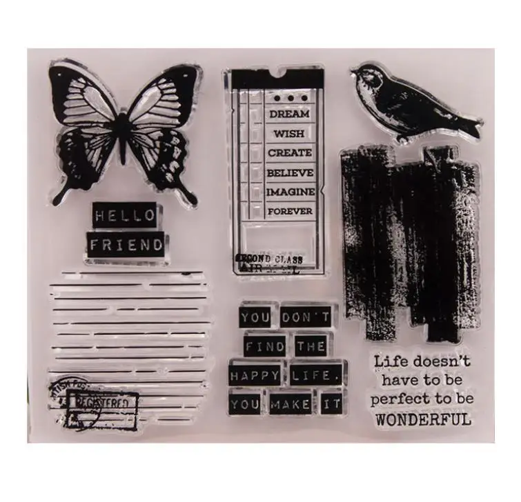 1 шт. креативный красивый бабочка птица прозрачный чистый силикон штамп для