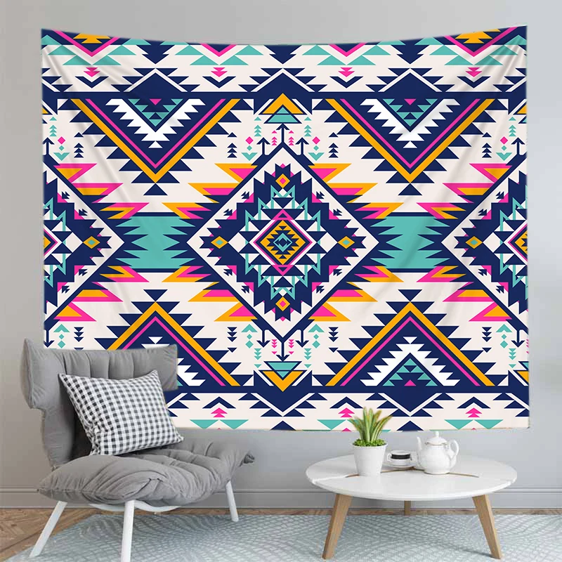 

Rainbow Color Geometry Tapestry Bohemian Soccer Wall Hanging Bedspread Dorm Bedroom Home Textiles Decorations