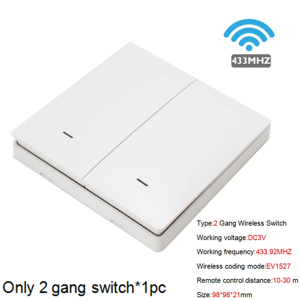 2 gang Switch Smart Life APP WiFi RF DIY Переключатель Wifi умный выключатель беспроводной контроллер светильник RF 433 МГц настенный DIY реле таймера Tuya - Цвет: 2 gang Switch