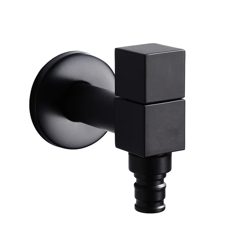 BLACK FULL BRASS square washing machine 4 point faucet balcony mop pool single cold water tap | Обустройство дома