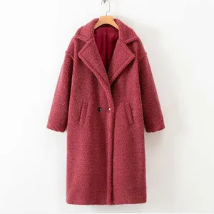 Пальто женское из овечьей шерсти, длинное, на осень и зиму