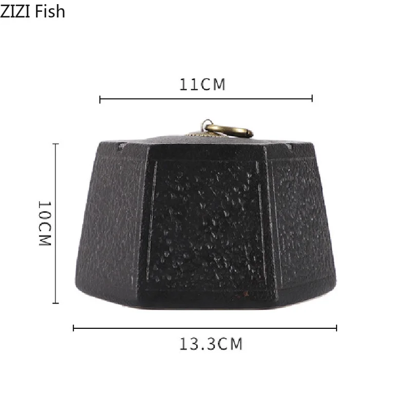 

Modern Black Pottery Ceramic Art Ashtray with Lid Creative Windproof Large Living Room Office Ceramic Ashtray Gift for Boyfriend