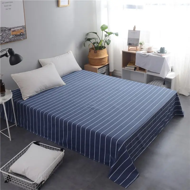 

100% Cotton Leaves Print Flat Sheet For Children Adults Single Double Bed Flat Bedsheets (No Pillowcase) XF731-26