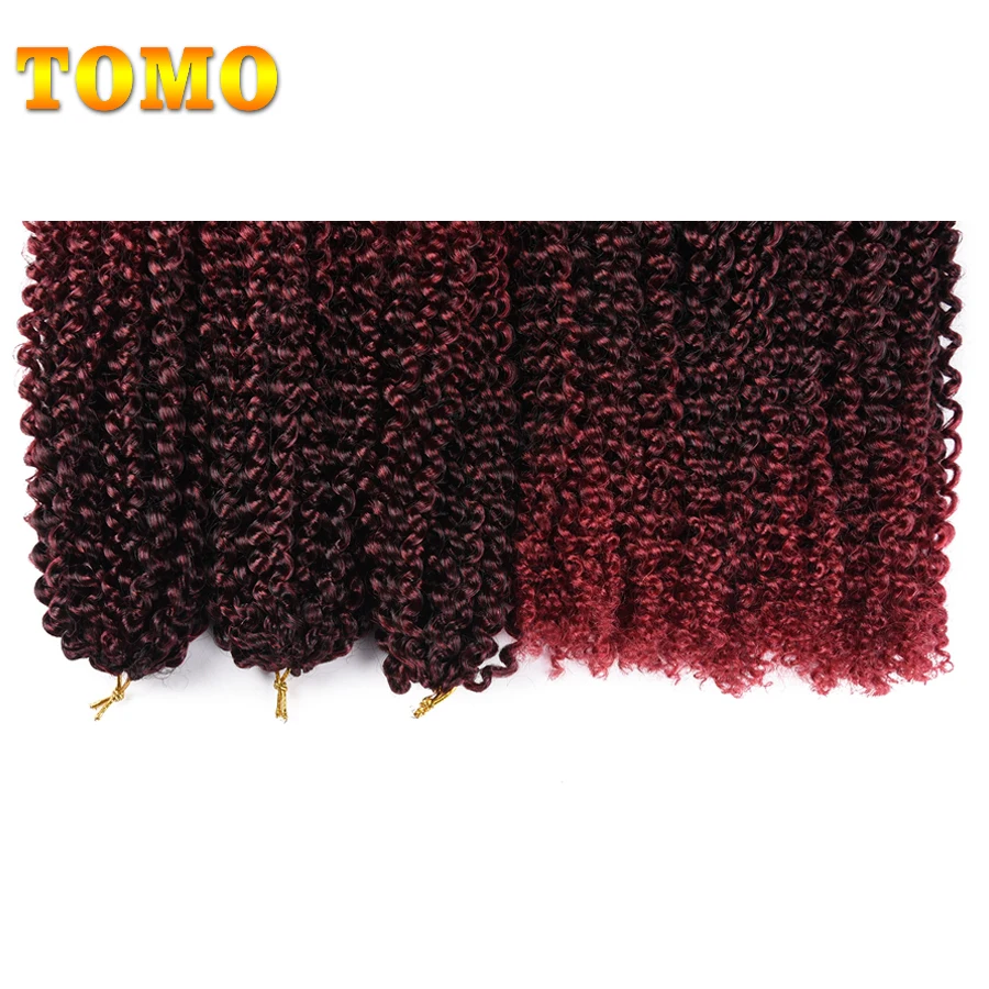 TOMO, 12 дюймов, косички Marley, Омбре, синтетические косички для наращивания волос, 24 пряди/упаковка, вязанные крючком косички Marlybob Jerry Curl, ямайский