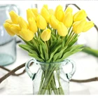 Искусственные тюльпаны 30 шт., белый, красный, желтый, полиуретан с эффектом реального прикосновения, искусственные тюльпаны для домашнего Декоративные искусственные цветы, Свадебный декор букета