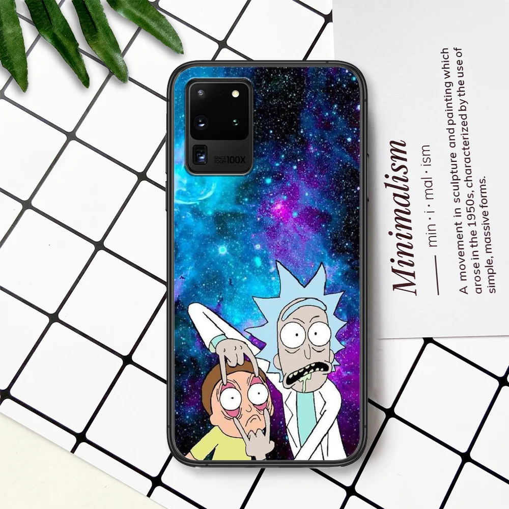 

Cartoon Cute Rick or Morty Phone Case For Samsung Galaxy Note S 8 9 10 20 Plus E Lite Uitra black Bumper Fashion Cell Trend
