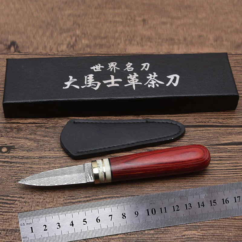 Коллекционный нож Hysenss из дамасской стали с волнистым узором чай пуэр