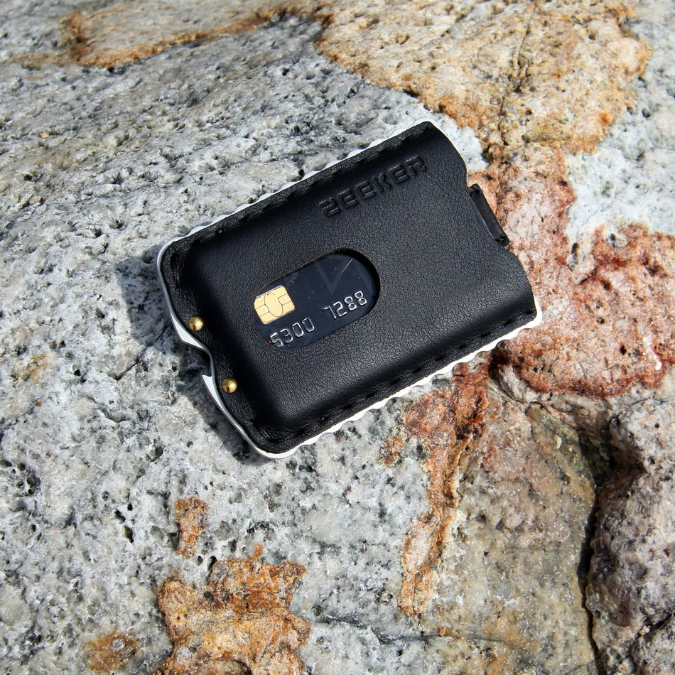 ZEEKER бумажник передний карман кошелек RFID Блокировка держатель кредитной карты минималистичный кошелек с кожей для мужчин