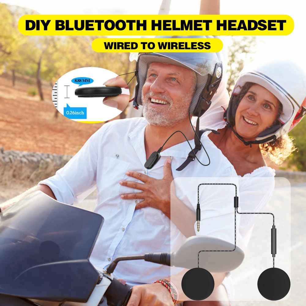 

DIY Bluetooth Motorcycle Helmet Headset Dual Speakers Braided Earbud Headphones Flat Headband Earphones 3.5mm stereo plug