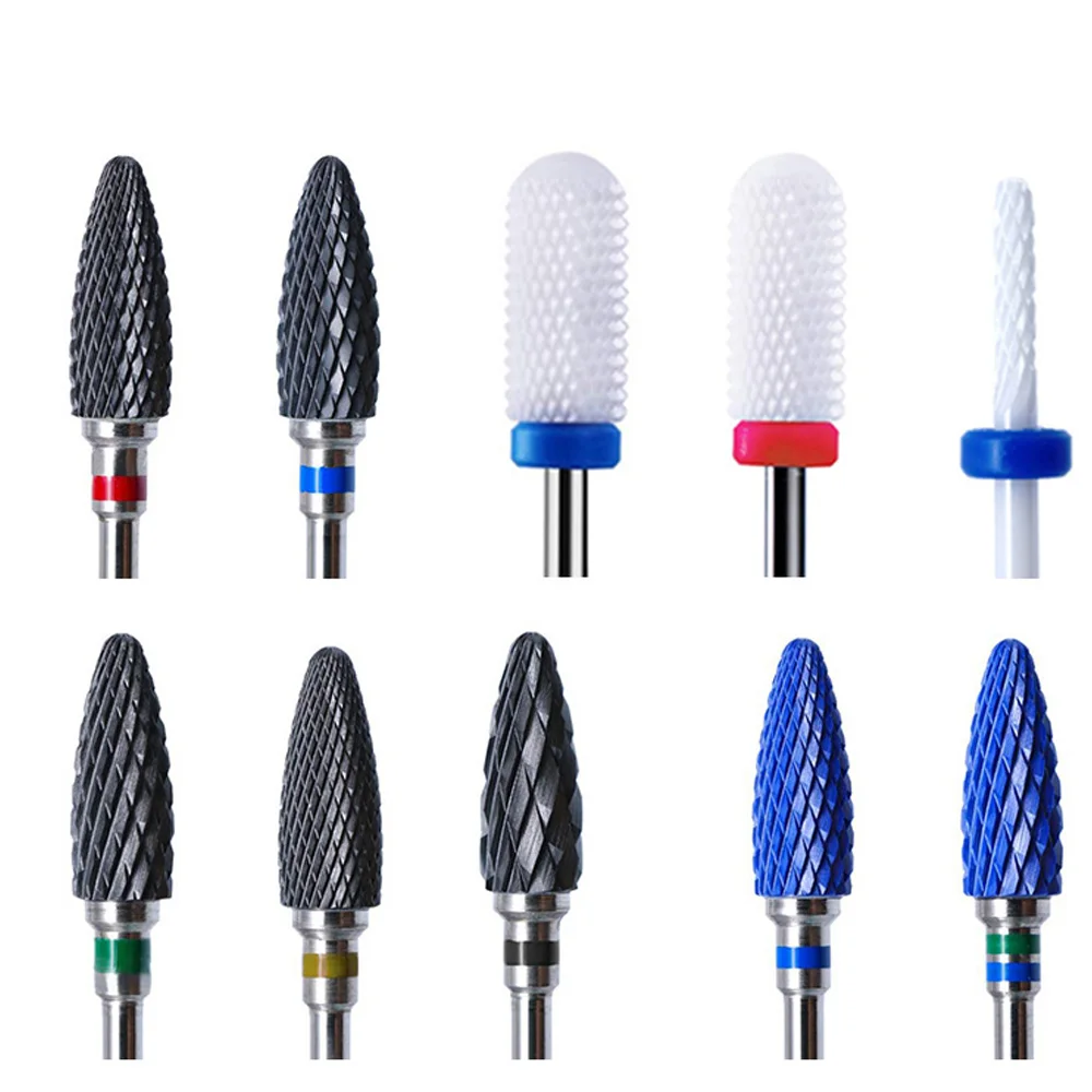 

3/32'' Ceramic Nail Drill Bits Rotate Burr Milling Cutter Bits Manicure Cutter Pedicure Tools Electric Nail Drill Accessories
