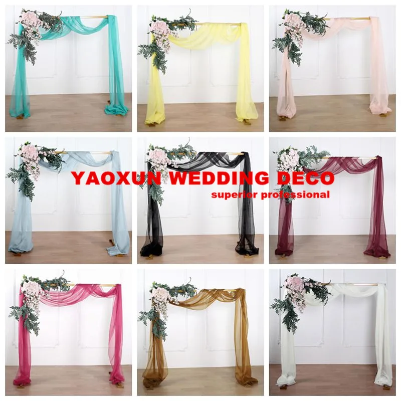 3m 6m 9m 12m сплошной цвет шифон Свадьба Арка драпировка фон ткань Арбор для наружной