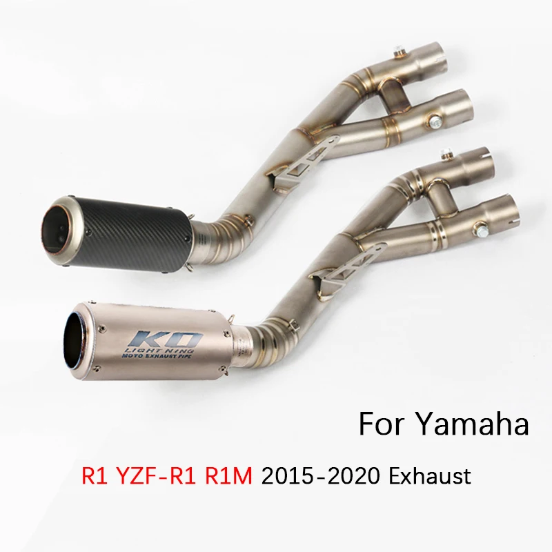 

For Yamaha R1 R1M YZF-R1 2015-2023 Motorcycle Exhaust Pipe Mid Pipe Slip On 61 mm Muffler Escape with DB Killer Delete Catalyst